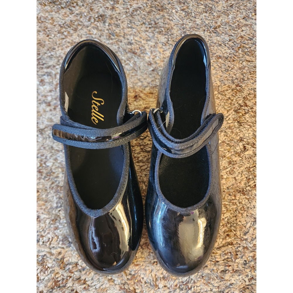 Stelle Girls Black Patent Mary Jane Tap Shoes Kids Size 2ML Dance Performance